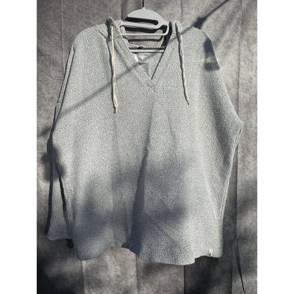 Lou & Grey Womens‎ LG Soft Gray/Wt Pullover Hoodie Comfy Relaxed PREOWNED EUC - Picture 2 of 8
